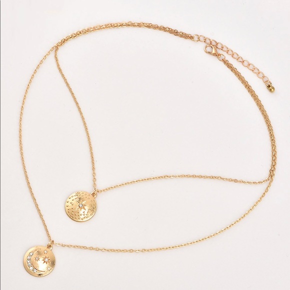 SELENE • Moon and Star Pendant Necklace - Picture 3 of 6